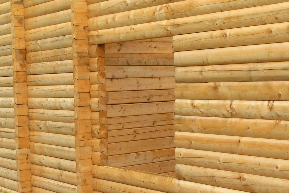 ściana domu w konstrukcji drewnianej