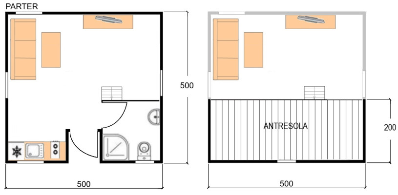 Projekt PUCHACZ z antresolą